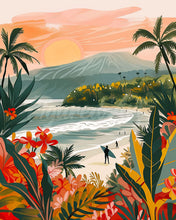 Laden Sie das Bild in den Galerie-Viewer, Diamond Painting - Tropischer Strand – 40 x 50 cm auf Keilrahmen gespannt