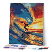Laden Sie das Bild in den Galerie-Viewer, Diamond Painting - Großwellen-Surfen – 40 x 50 cm auf Keilrahmen gespannt