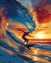 Laden Sie das Bild in den Galerie-Viewer, Diamond Painting - Großwellen-Surfen – 40 x 50 cm auf Keilrahmen gespannt