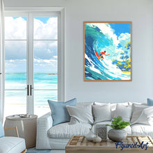 Laden Sie das Bild in den Galerie-Viewer, Diamond Painting - Surfen in Hawaii – 40 x 50 cm auf Keilrahmen gespannt