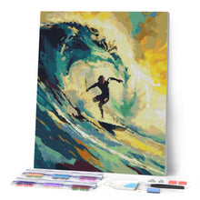 Laden Sie das Bild in den Galerie-Viewer, Diamond Painting - Professioneller Surfer – 40 x 50 cm auf Keilrahmen gespannt