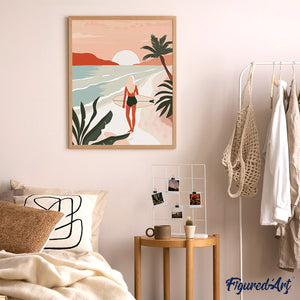Diamond Painting - Strandspaziergang bei Sonnenuntergang