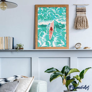 Diamond Painting - Mädchen inmitten der Wellen