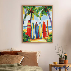 Diamond Painting - Bunte Surfbretter