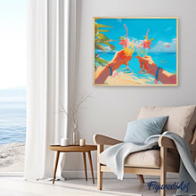 Laden Sie das Bild in den Galerie-Viewer, Diamond Painting - Strand-Toast – 40 x 50 cm auf Keilrahmen gespannt