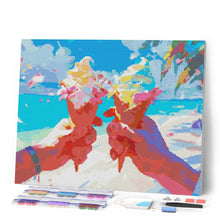 Laden Sie das Bild in den Galerie-Viewer, Diamond Painting - Eiscreme am Strand – 40 x 50 cm auf Keilrahmen gespannt