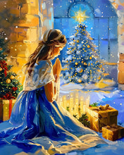 Laden Sie das Bild in den Galerie-Viewer, Diamond Painting - Weihnachtsabendgebet – 40 x 50 cm auf Keilrahmen gespannt