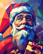 Laden Sie das Bild in den Galerie-Viewer, Diamond Painting - Polygon-Weihnachtsmann – 40 x 50 cm auf Keilrahmen gespannt