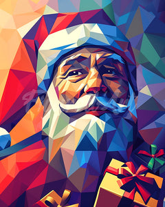 Diamond Painting - Polygon-Weihnachtsmann – 40 x 50 cm auf Keilrahmen gespannt