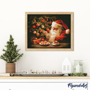 Diamond Painting - Fröhlicher Abend des Weihnachtsmanns – 40 x 50 cm auf Keilrahmen gespannt