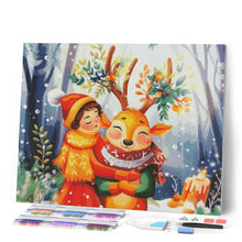 Laden Sie das Bild in den Galerie-Viewer, Diamond Painting - Weihnachtliche Waldfreunde – 40 x 50 cm auf Keilrahmen gespannt
