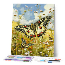 Laden Sie das Bild in den Galerie-Viewer, Diamond Painting - Proserpine-Schmetterling und Wildblumen – 40 x 50 cm auf Keilrahmen gespannt