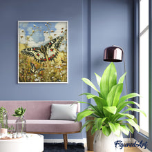 Laden Sie das Bild in den Galerie-Viewer, Diamond Painting - Proserpine-Schmetterling und Wildblumen – 40 x 50 cm auf Keilrahmen gespannt