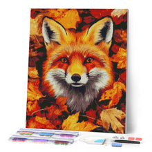 Laden Sie das Bild in den Galerie-Viewer, Diamond Painting - Fuchs in Herbstblättern – 40 x 50 cm auf Keilrahmen gespannt