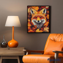 Laden Sie das Bild in den Galerie-Viewer, Diamond Painting - Fuchs in Herbstblättern – 40 x 50 cm auf Keilrahmen gespannt
