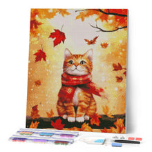 Laden Sie das Bild in den Galerie-Viewer, Diamond Painting - Gemütliche Herbstkatze