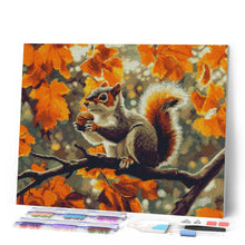 Laden Sie das Bild in den Galerie-Viewer, Diamond Painting - Herbst-Eichhörnchen – 40 x 50 cm auf Keilrahmen gespannt