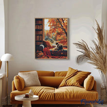Laden Sie das Bild in den Galerie-Viewer, Diamond Painting - Herbstblick der Katze – 40 x 50 cm auf Keilrahmen gespannt
