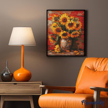 Laden Sie das Bild in den Galerie-Viewer, Diamond Painting - Herbst-Sonnenblumen-Vase – 40 x 50 cm auf Keilrahmen gespannt
