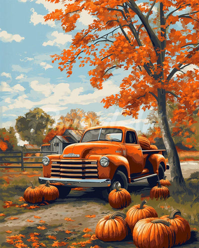 Diamond Painting - Vintage-LKW im Herbst
