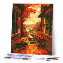 Laden Sie das Bild in den Galerie-Viewer, Diamond Painting - Herbst-Balkonblick