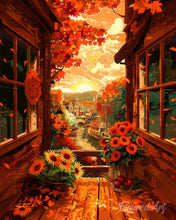 Laden Sie das Bild in den Galerie-Viewer, Diamond Painting - Herbst-Balkonblick
