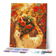 Laden Sie das Bild in den Galerie-Viewer, Diamond Painting - Mädchen mit Herbstkranz