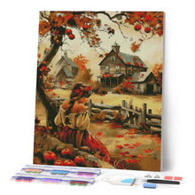 Laden Sie das Bild in den Galerie-Viewer, Diamond Painting - Vintage-Landmädchen im Herbst