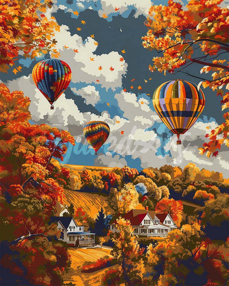 Diamond Painting - Herbstliches Ballonabenteuer