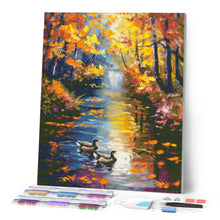Laden Sie das Bild in den Galerie-Viewer, Diamond Painting - Goldener Teich im Herbst