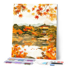 Laden Sie das Bild in den Galerie-Viewer, Diamond Painting - Japanischer Tempel am Herbstsee
