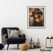 Laden Sie das Bild in den Galerie-Viewer, Diamond Painting - Die hübsche Hexe – 40 x 50 cm auf Keilrahmen gespannt