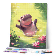 Laden Sie das Bild in den Galerie-Viewer, Diamond Painting - Schwimmendes Nilpferd