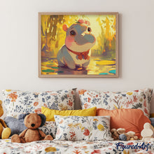 Laden Sie das Bild in den Galerie-Viewer, Diamond Painting - Glückliches Baby-Nilpferd