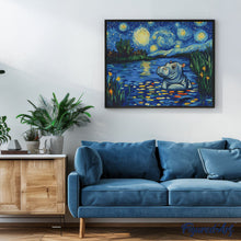 Laden Sie das Bild in den Galerie-Viewer, Diamond Painting - Nilpferd in der Sternennacht