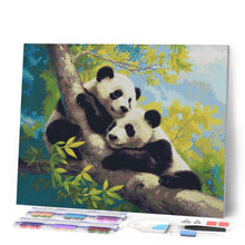 Laden Sie das Bild in den Galerie-Viewer, Diamond Painting - Pandas auf einem Ast