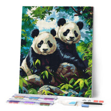 Laden Sie das Bild in den Galerie-Viewer, Diamond Painting - Riesenpanda-Zwillinge