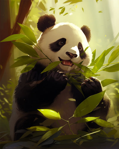 Diamond Painting - Knabbernder Panda