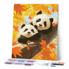 Laden Sie das Bild in den Galerie-Viewer, Diamond Painting - Pandababys im Herbst
