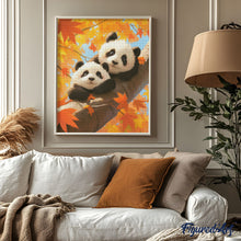 Laden Sie das Bild in den Galerie-Viewer, Diamond Painting - Pandababys im Herbst