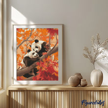 Laden Sie das Bild in den Galerie-Viewer, Diamond Painting - Pandazwillinge im Herbst