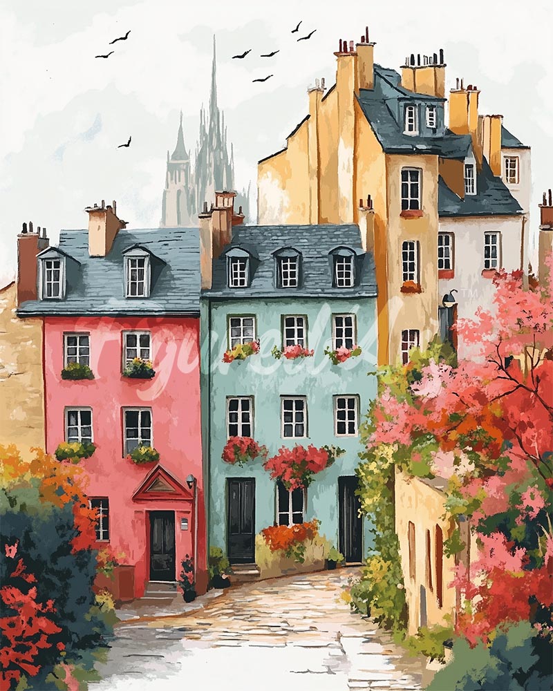Diamond Painting - Farbenfrohe Altstadt