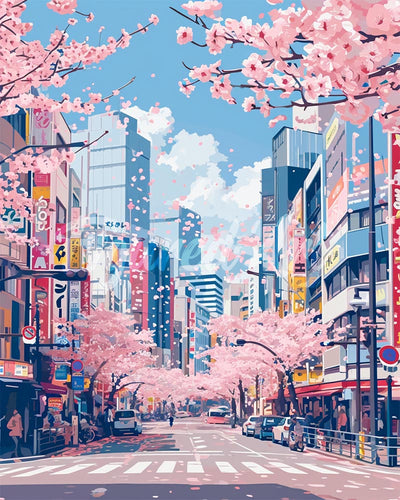 Diamond Painting - Tokios Kirschblüten