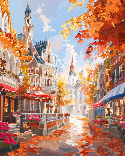 Diamond Painting - Altstadt im goldenen Herbst