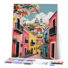 Laden Sie das Bild in den Galerie-Viewer, Diamond Painting - Lebhafte Mittelmeer-Gasse