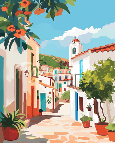 Diamond Painting - Mittelmeer-Gasse