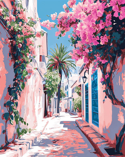 Diamond Painting - Blühende Gasse