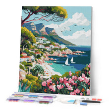 Laden Sie das Bild in den Galerie-Viewer, Diamond Painting - Küstenstadt im Frühling