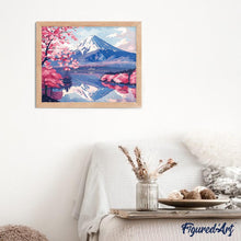 Laden Sie das Bild in den Galerie-Viewer, Diamond Painting - Mount Fuji und Kirschbüten See – 40 x 50 cm auf Keilrahmen gespannt