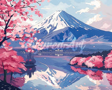 Laden Sie das Bild in den Galerie-Viewer, Diamond Painting - Mount Fuji und Kirschbüten See